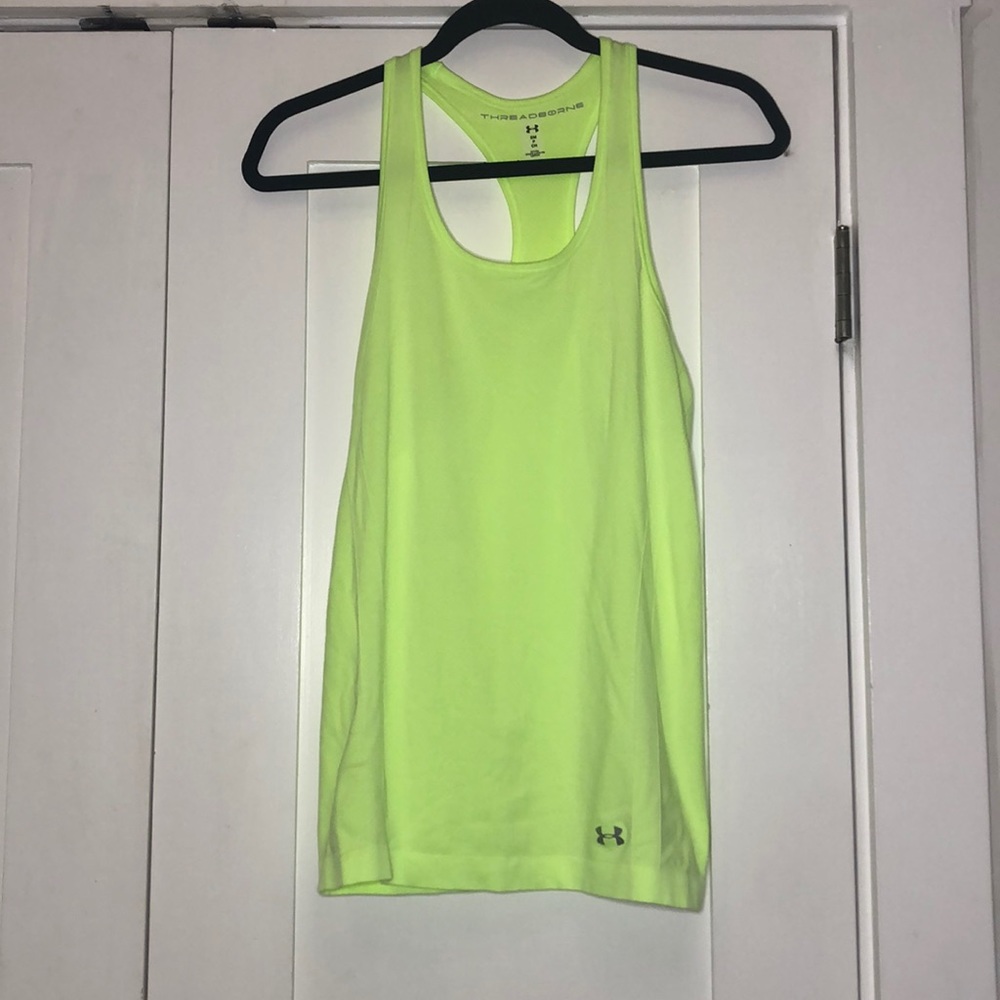 Neon yellow threadborne under armour athletic top